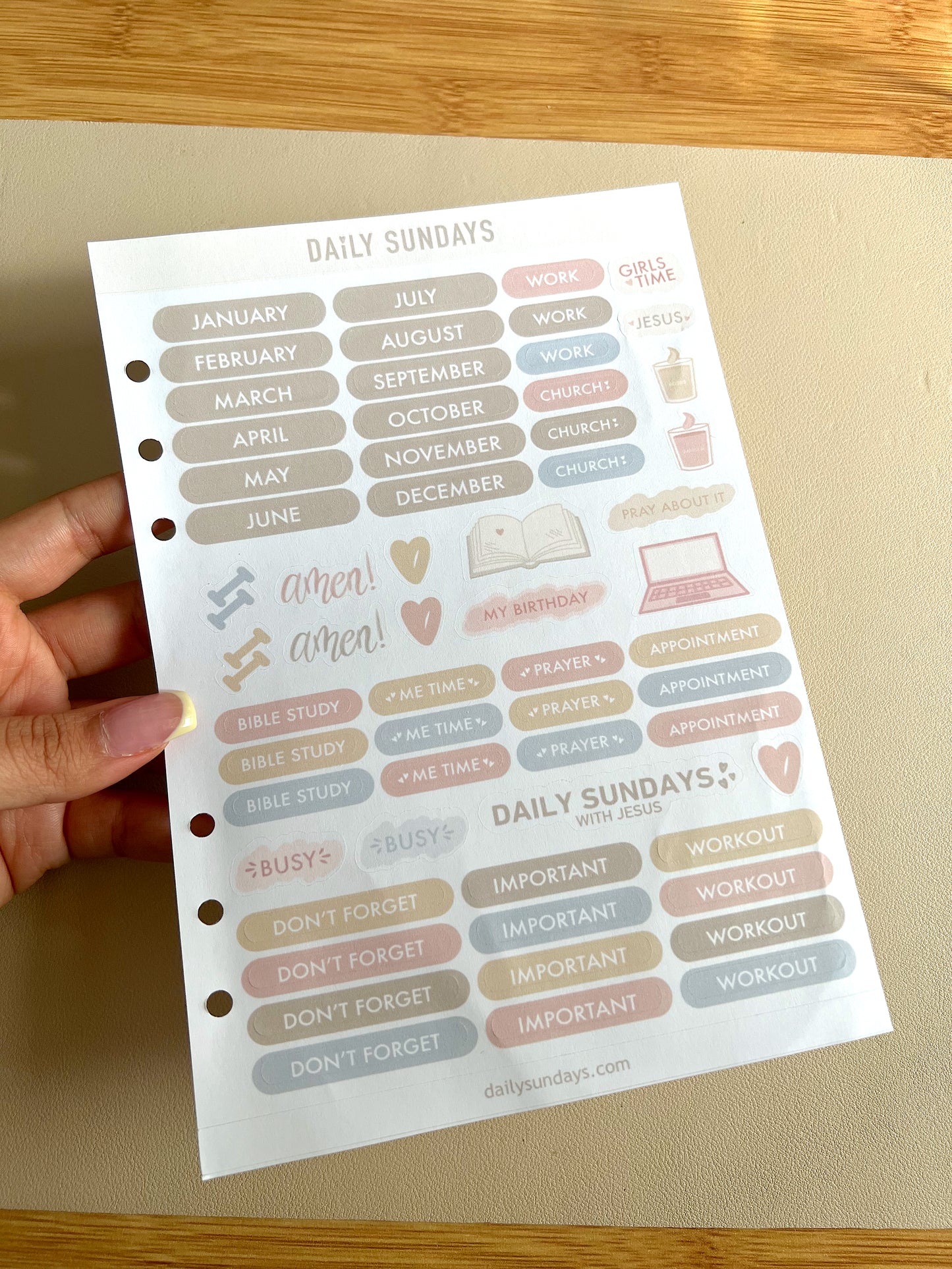 Daily Bible Study Binder Sticker Sheet