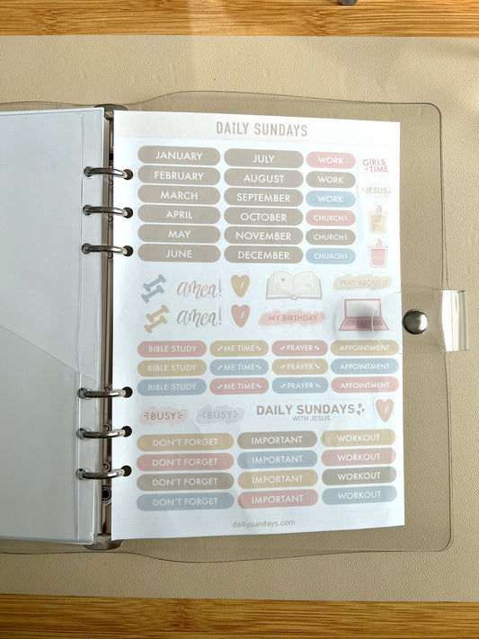 Daily Bible Study Binder Sticker Sheet