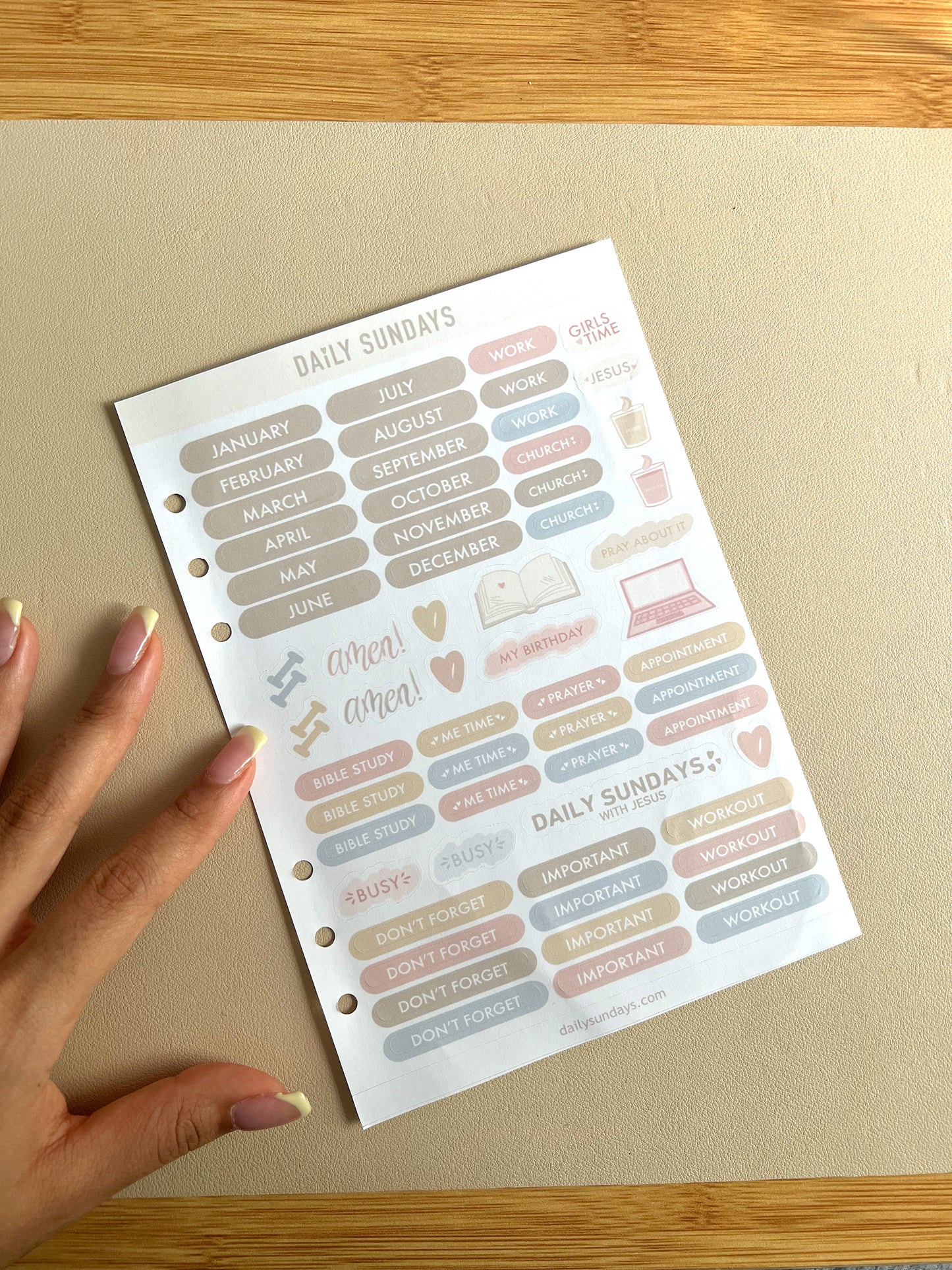 Daily Bible Study Binder Sticker Sheet