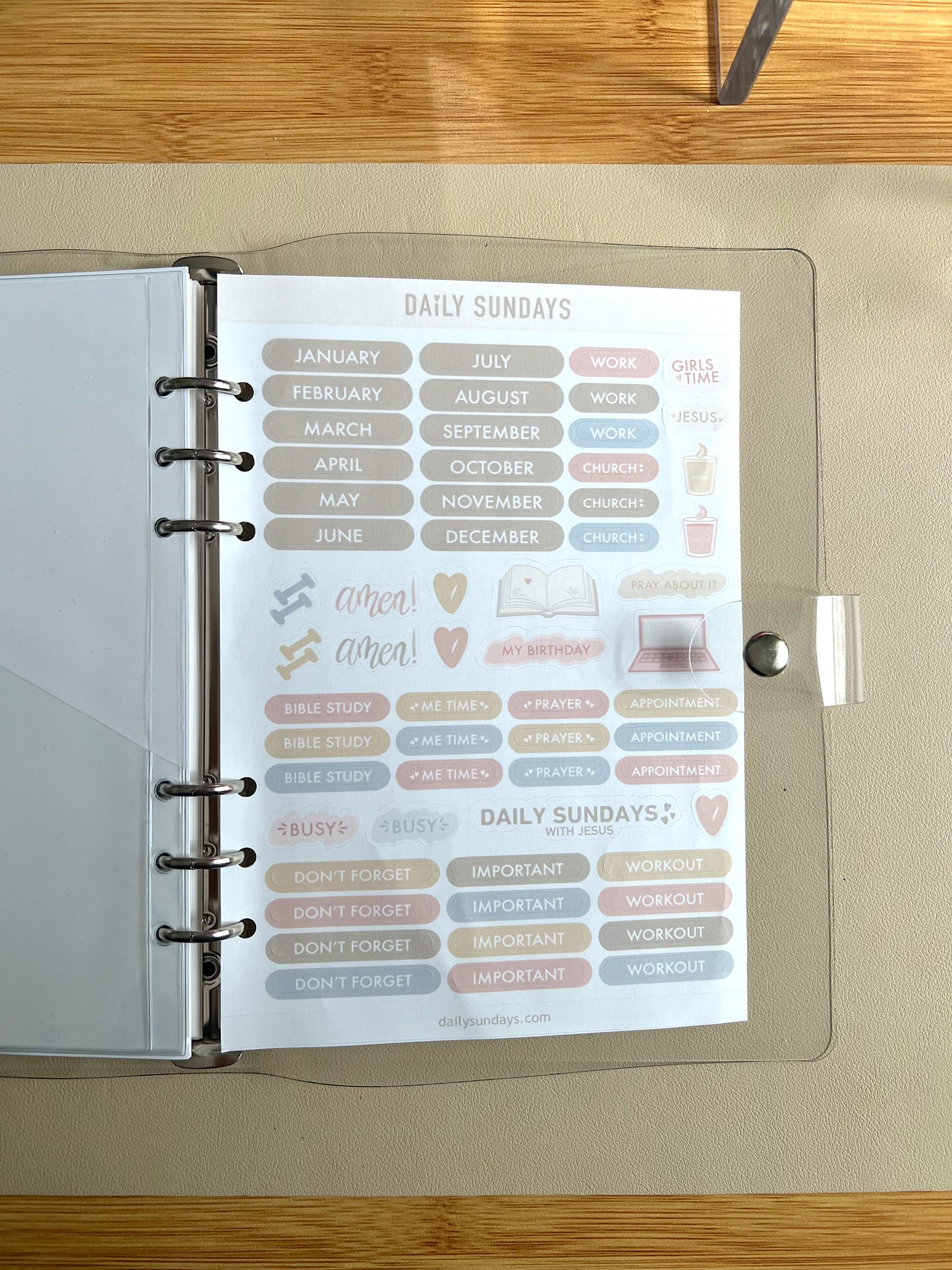 Daily Bible Study Binder Sticker Sheet